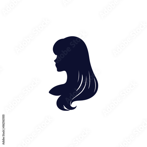 Creative Women Hairstyle vector silhouette