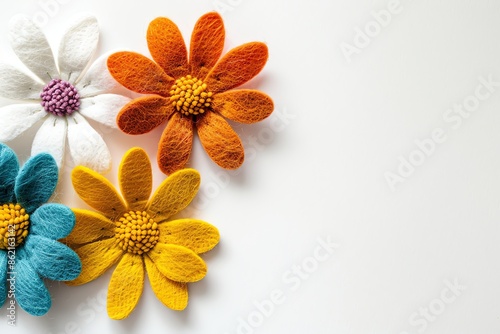 embroidered of cute  flowers handmade colors cute, art, design, cute, embroidery, handmade, illustration, decoration, vector, , pattern, fashion, white background