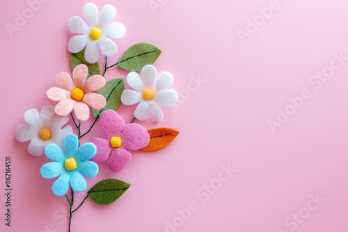 embroidered of cute  flowers handmade colors cute, art, design, cute, embroidery, handmade, illustration, decoration, vector, , pattern, fashion, pink Background