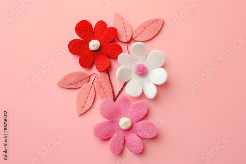embroidered of cute  flowers handmade colors cute, art, design, cute, embroidery, handmade, illustration, decoration, vector, , pattern, fashion, pink Background
