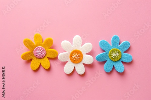 embroidered of cute  flowers handmade colors cute, art, design, cute, embroidery, handmade, illustration, decoration, vector, , pattern, fashion, pink Background