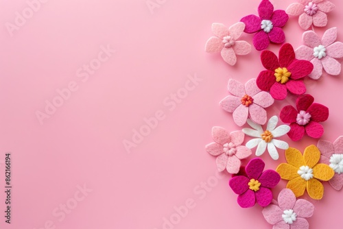 embroidered of cute  flowers handmade colors cute, art, design, cute, embroidery, handmade, illustration, decoration, vector, , pattern, fashion, pink Background