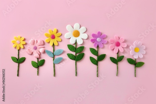 embroidered of cute  flowers handmade colors cute, art, design, cute, embroidery, handmade, illustration, decoration, vector, , pattern, fashion, pink Background