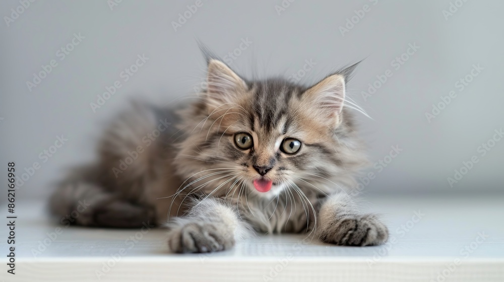 Playful Kitten with Tongue Out Playful Kitten with Tongue Out