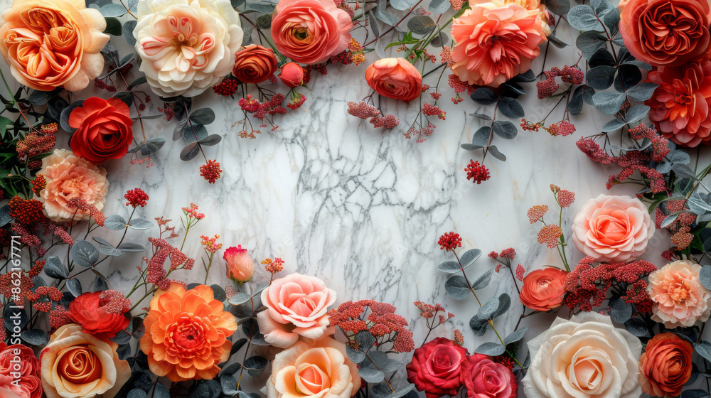 panel wall art, wall decoration, marble background with flowers designs panel wall art, wall decoration, marble background with flowers designs