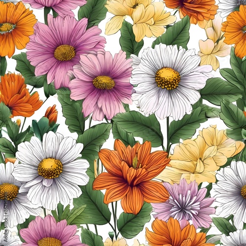 seamless pattern with flowers