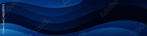 This dark blue gradient wave banner is ideal for eye catching headers, promotional banners, and graphic elements with a modern, dynamic look