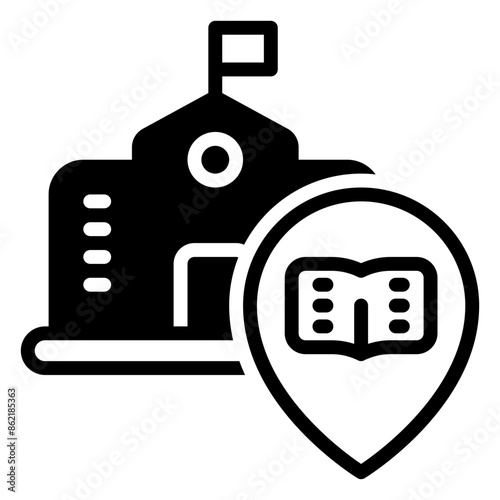 school icon, glyph icon style