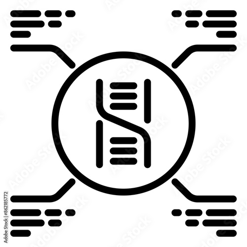 Dna icon, line icon style