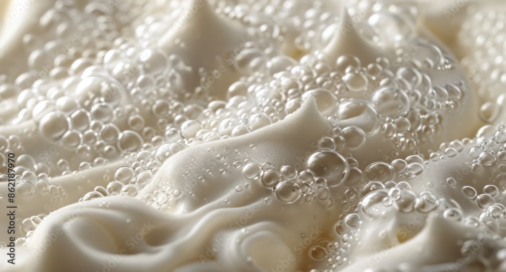 Closeup of Whipped Cream With Air Bubbles Closeup of Whipped Cream With Air Bubbles