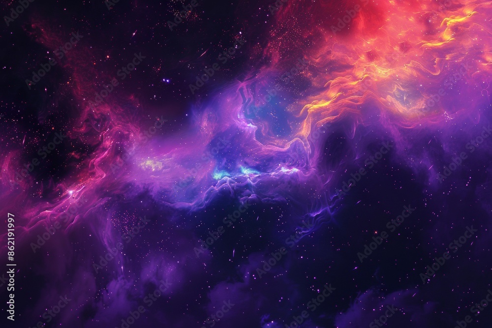 A nebula with vibrant, neon-infused colors, giving a modern, pop-art feel A nebula with vibrant, neon-infused colors, giving a modern, pop-art feel