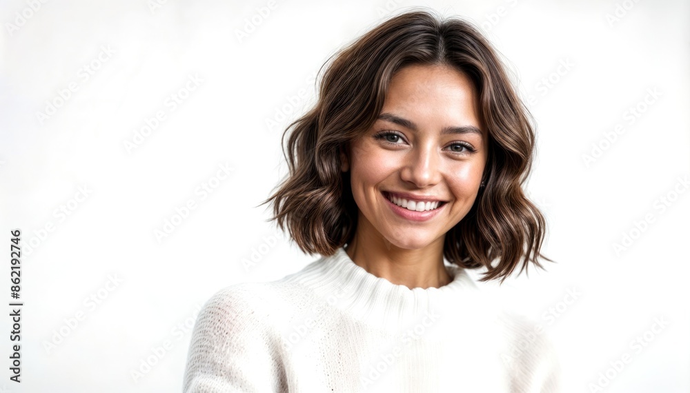 Smiling Woman in White Sweater (Portrait) Smiling Woman in White Sweater (Portrait)