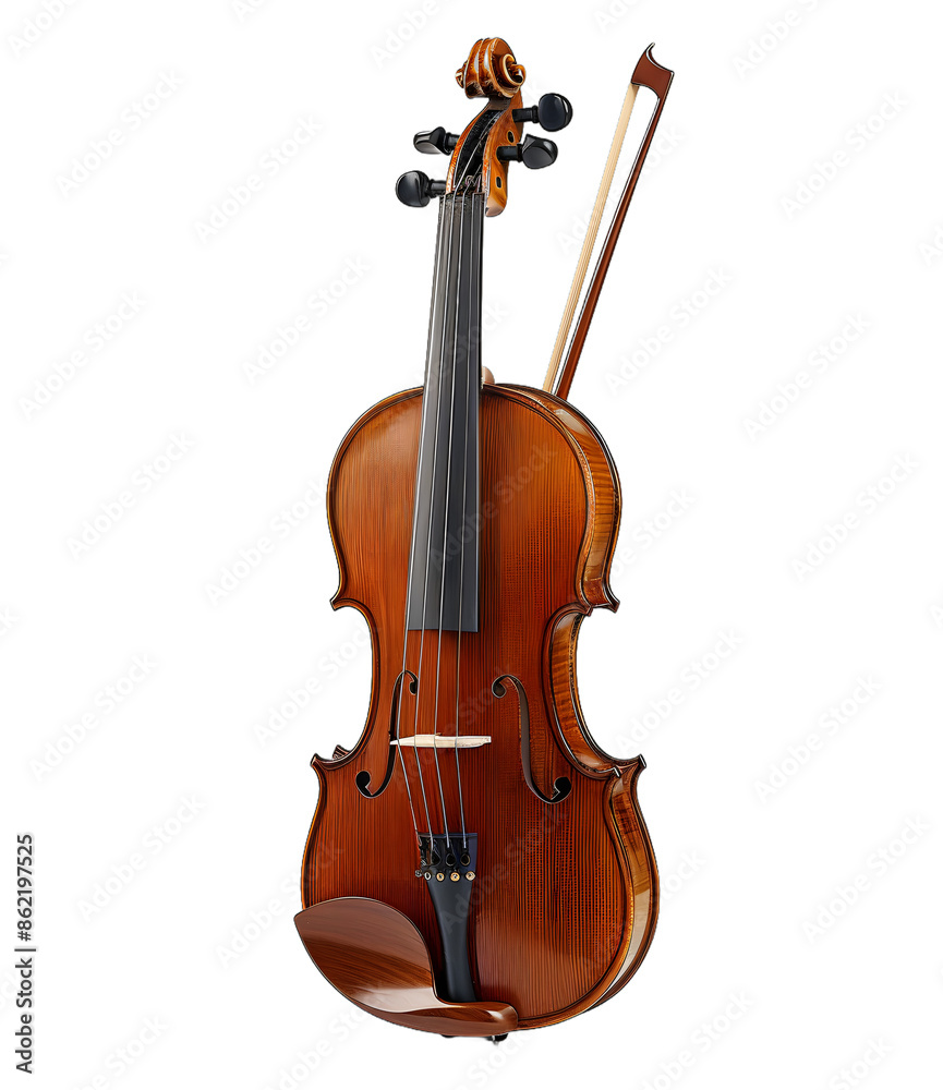 Fototapeta premium [Transparent Background PNG]violin on white background