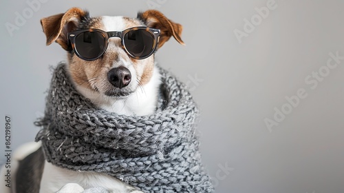 Dog in Sunglasses and Scarf - A Cool Look