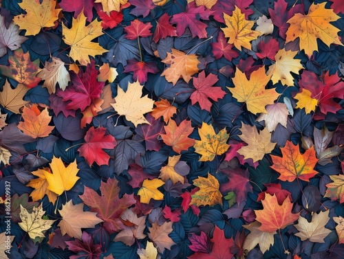 Colorful Autumn Leaves Background - Perfect for Seasonal Themes © TechnoMango