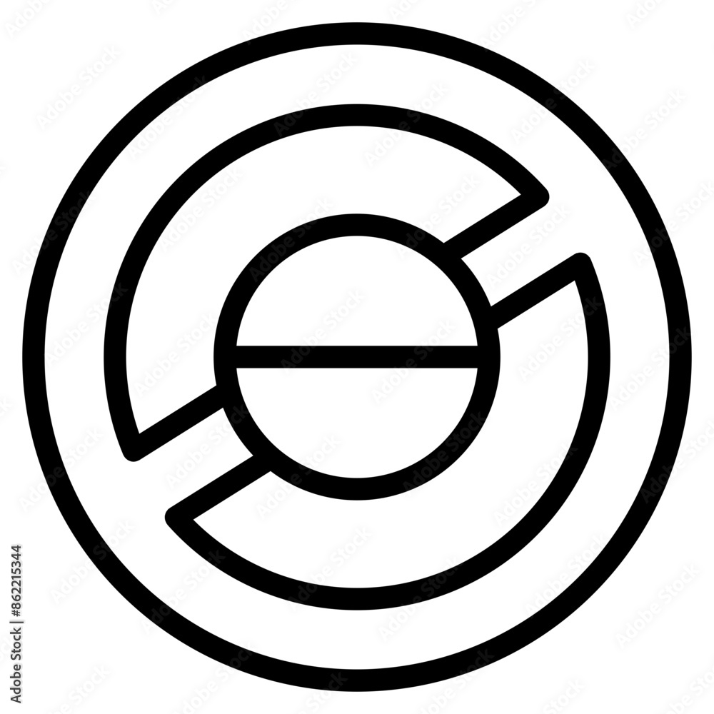 No pills icon, no medicine, pill forbidden in circle, vector illustration. No pills icon, no medicine, pill forbidden in circle, vector illustration.
