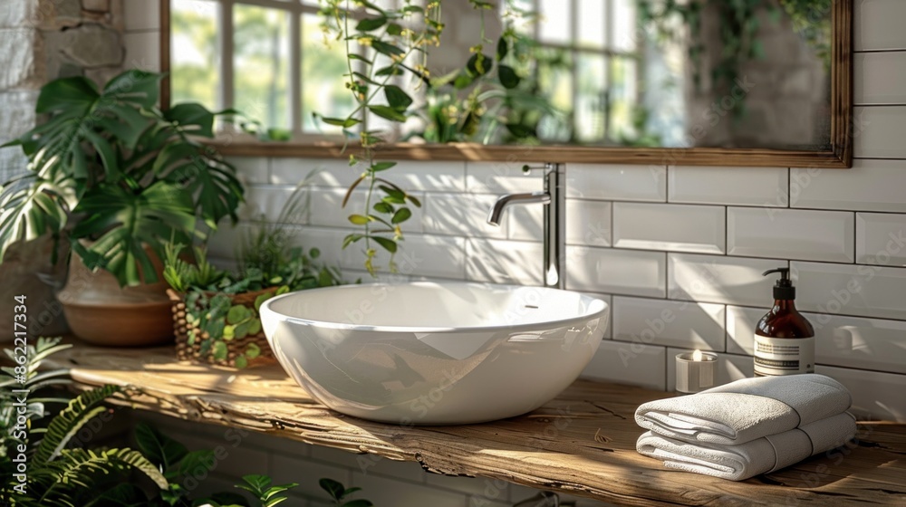 Fototapeta premium Crisp white tiles with a simple, interlocking pattern