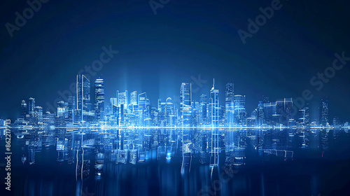 night city skyline of Seoul