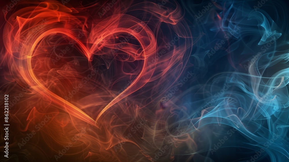 Heart rhythm variability and cardiovascular wellness relationship, depicted with a soft, swirling smoke background, creating a contemplative mood Heart rhythm variability and cardiovascular wellness relationship, depicted with a soft, swirling smoke background, creating a contemplative mood