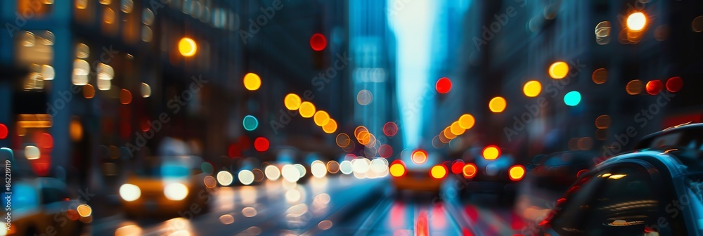 city bokeh scene, light blur street rain drop dews, 3:1, banner landing page city bokeh scene, light blur street rain drop dews, 3:1, banner landing page