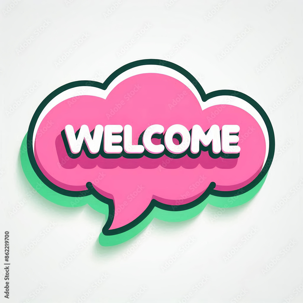 dialogue bubble with inscription welcome
dialogue bubble with inscription welcome
