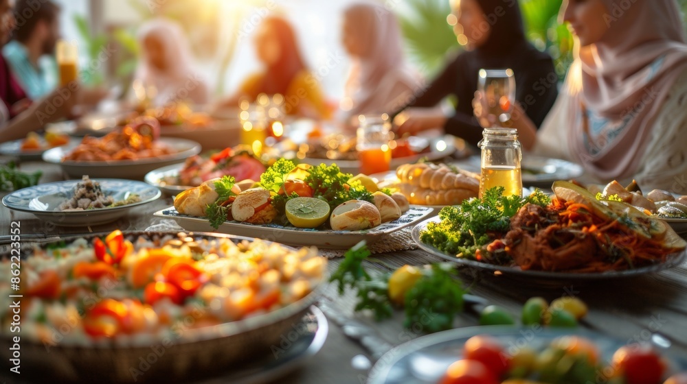 Obraz premium Ramadan tradition of breaking the fast 