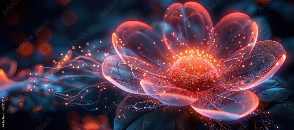 Glowing Digital Flower Glowing Digital Flower