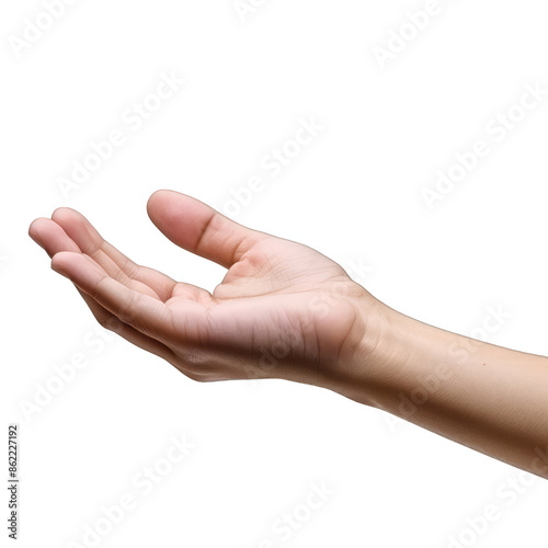 A hand is shown in a white background with a white background