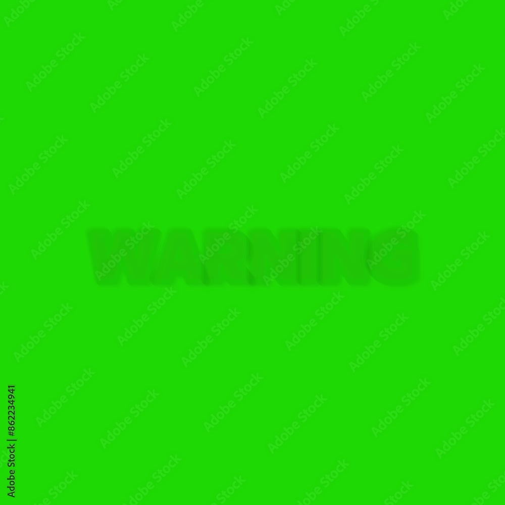 Warning blinking animation with HD quality green screen. Perfect ...