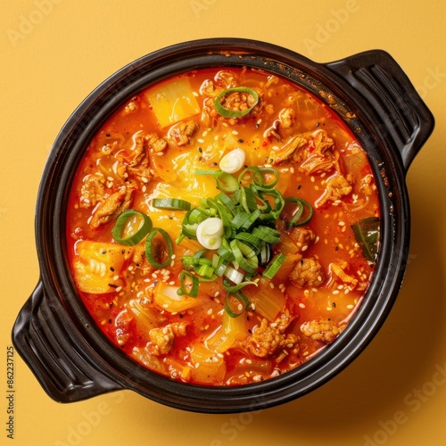 Spicy Korean Kimchi Stew with Pork and Vegetables