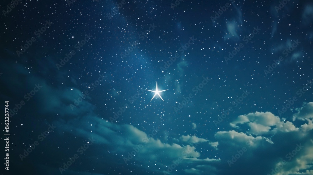 Fototapeta premium A night sky illuminated by countless sparkling stars.