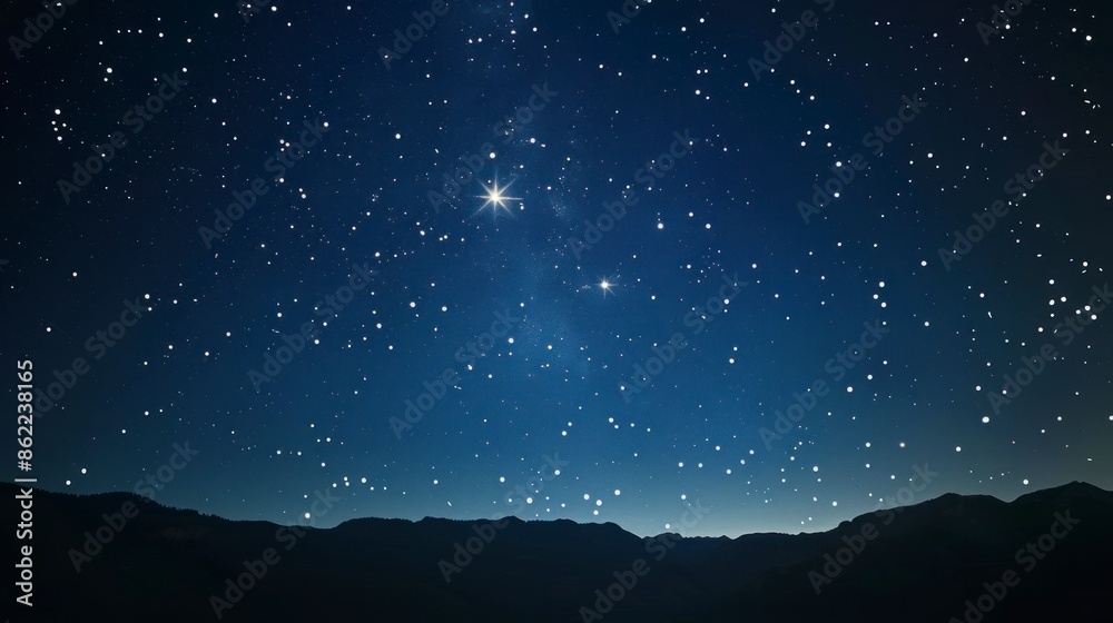 A serene night sky filled with sparkling stars. A serene night sky filled with sparkling stars.