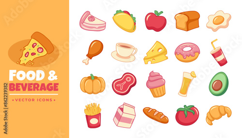 Food and Beverage Icon Sheet