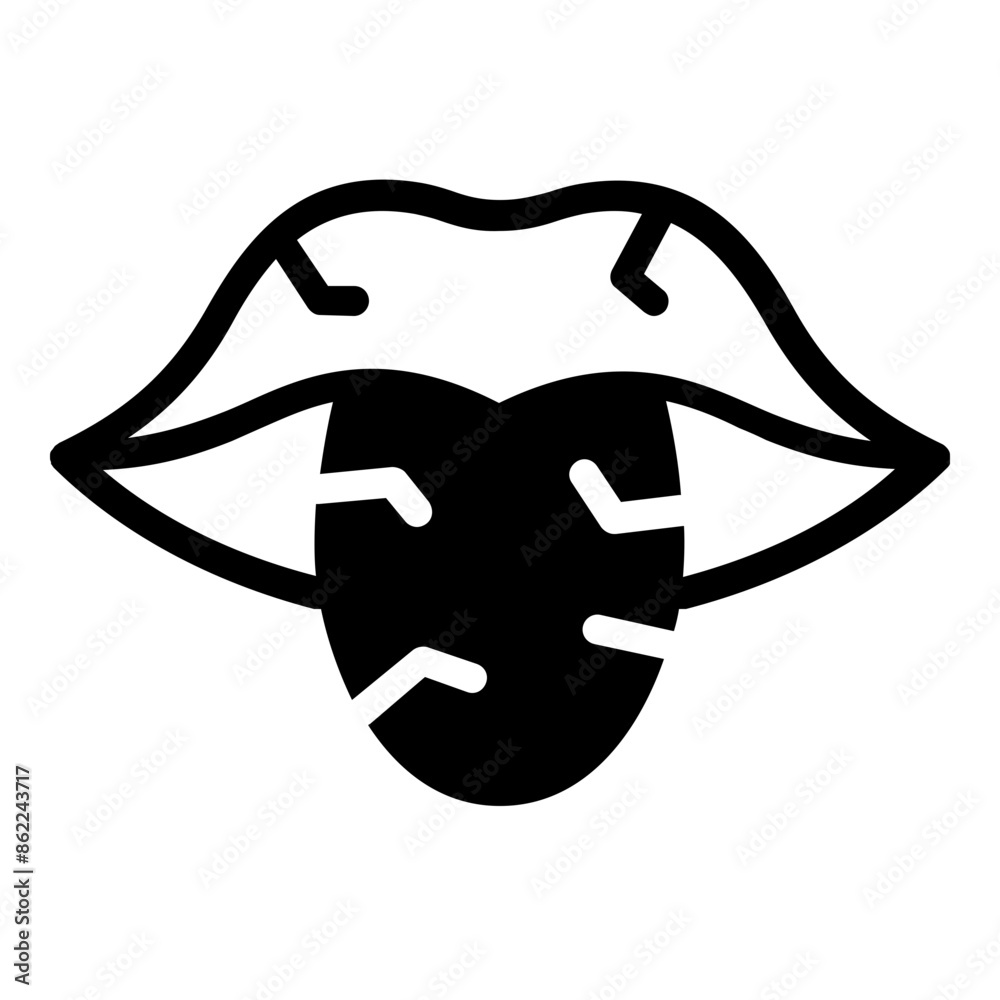 dry mouth icon line with black fill. Lack of saliva. Dehydration, diabetes sign. dry mouth icon line with black fill. Lack of saliva. Dehydration, diabetes sign.