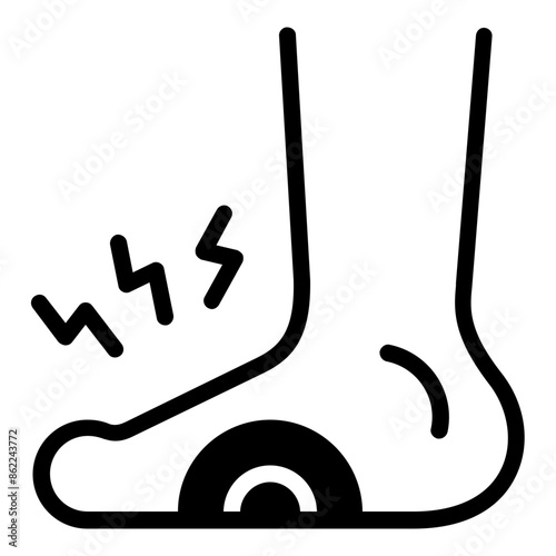 leg with diabetic neuropathy, diabetes symptom disease icon
