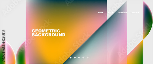 Glassmorphism geometric abstract background. Vector Illustration For Wallpaper, Banner, Background, Card, Book Illustration, landing page