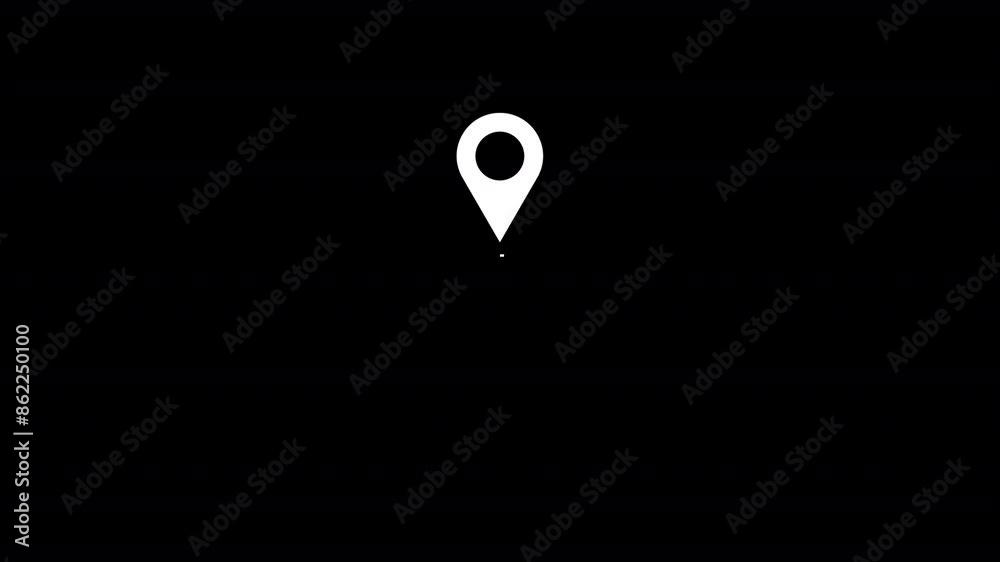 Location Pin pointer on Map animated on black screen background, GPS location pointer animation, location map pointer with pin icon, location animation Location Pin pointer on Map animated on black screen background, GPS location pointer animation, location map pointer with pin icon, location animation