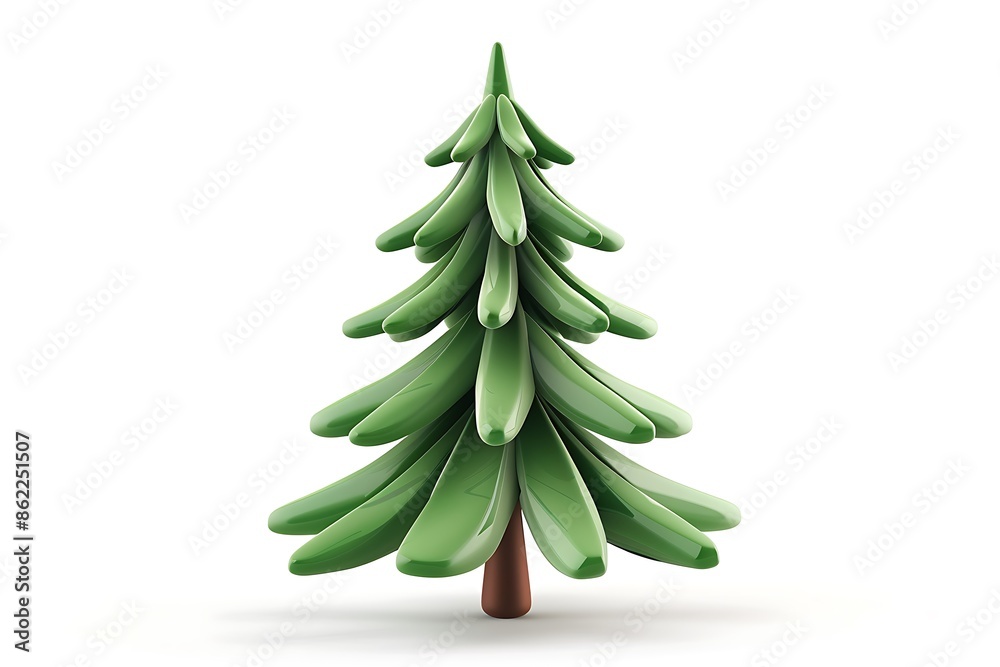3d christmas tree icon isolated on white background 3d christmas tree icon isolated on white background