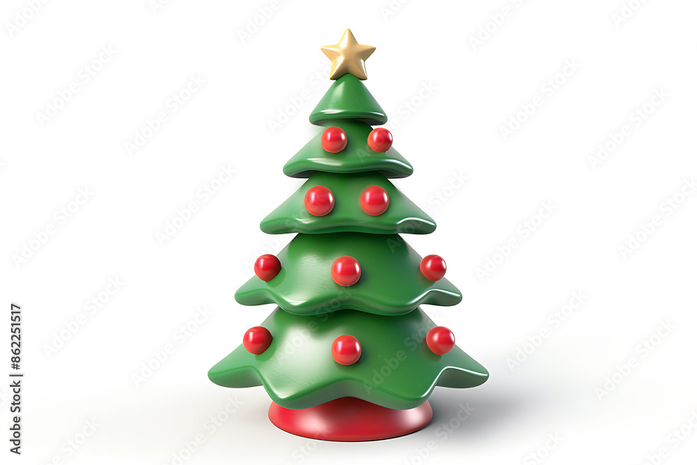 3d christmas tree icon isolated on white background 3d christmas tree icon isolated on white background