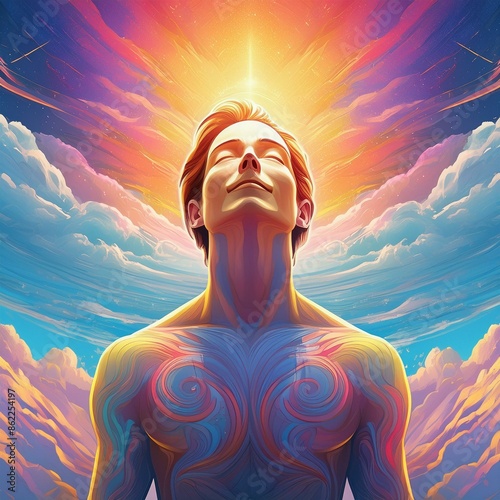 Person Transcending their Physical Form, dreamy and ethereal