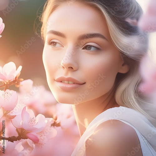 Person illuminated by a soft, ethereal glow with pastel colors and a dreamy aesthetic. 
