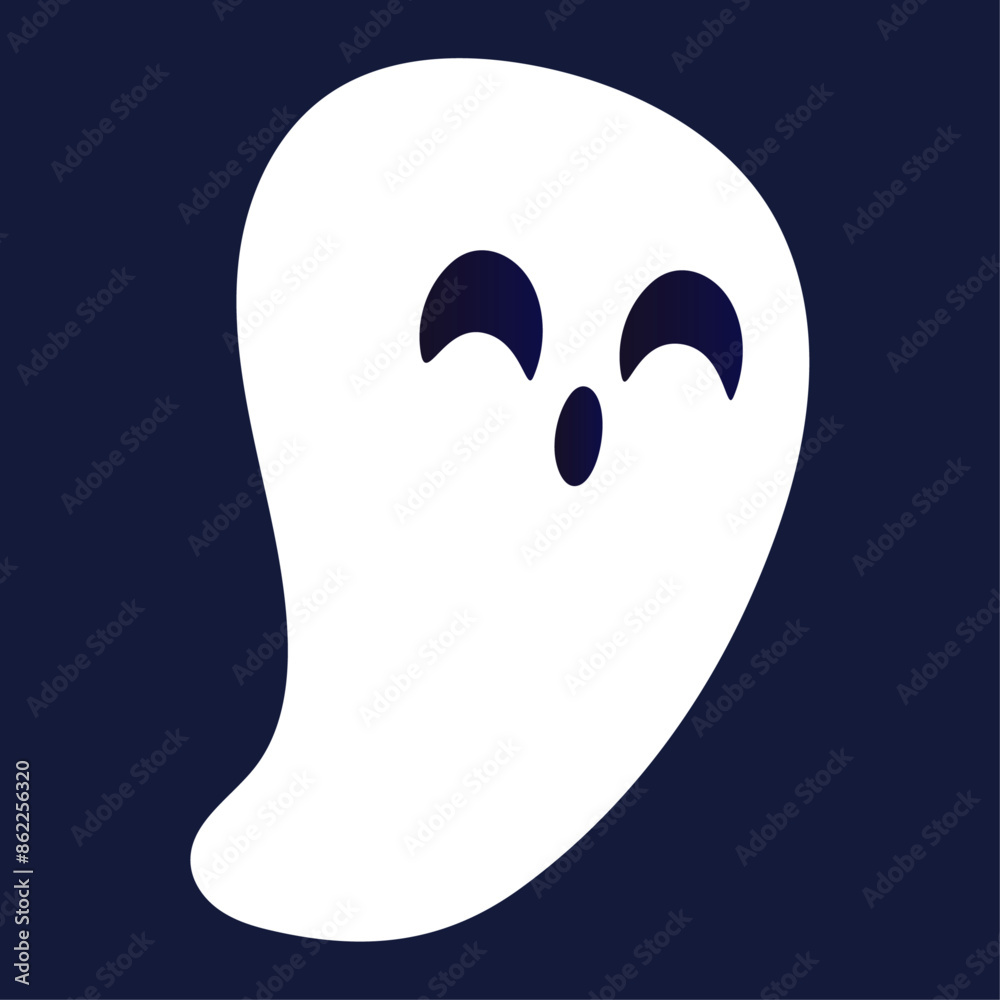 Cute halloween ghost illustration cartoon ghost halloween on blue background Cute halloween ghost illustration cartoon ghost halloween on blue background