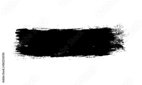 Hand drawn black watercolor brush stroke design on white background