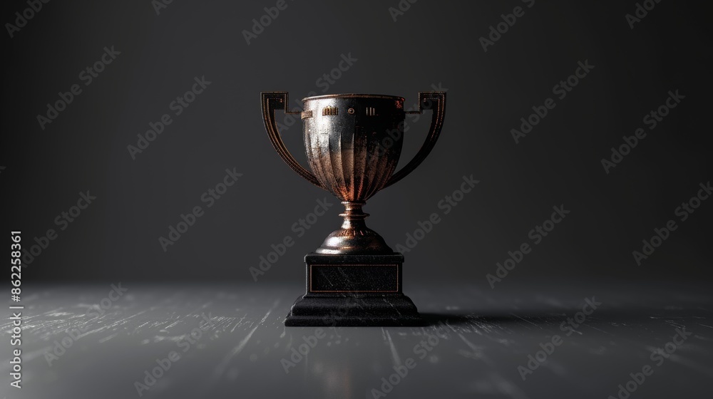 A minimalist 3D illustration of a trophy, focusing on its silhouette and basic shape, ideal for clean and modern sports designs. A minimalist 3D illustration of a trophy, focusing on its silhouette and basic shape, ideal for clean and modern sports designs.