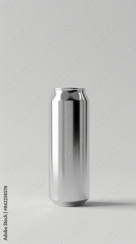 Aluminum soda can on white background, minimalistic studio shot. Beverage packaging concept Aluminum soda can on white background, minimalistic studio shot. Beverage packaging concept