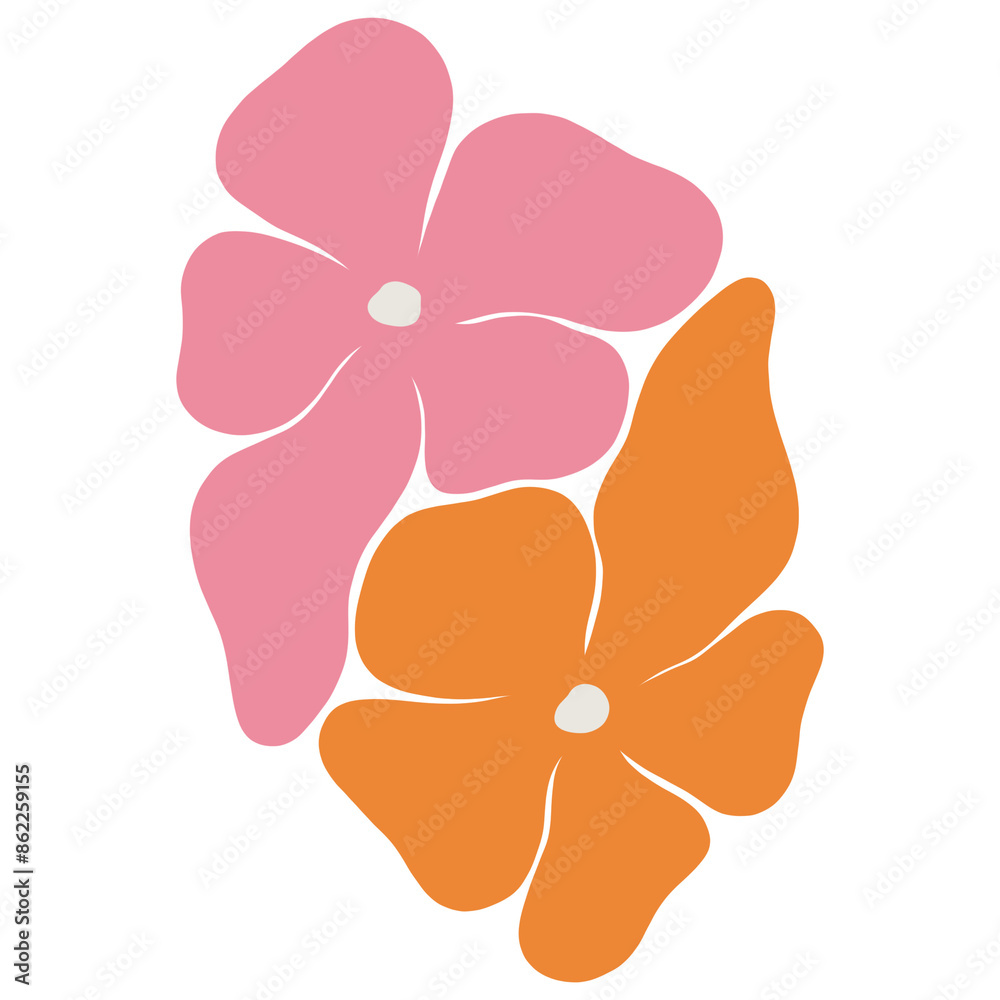 Artistic Composition of Pink and Orange Blooms Artistic Composition of Pink and Orange Blooms