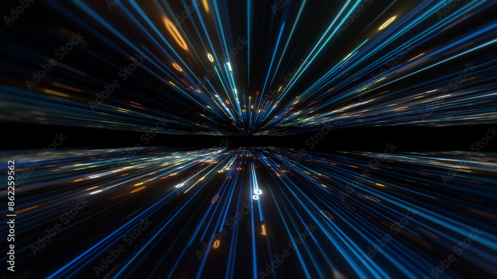 Big Data concept. abstract dark blue orange fast moving binary computer data. High speed motion, artificial intelligence, Technology, machine learning, big data, virtualizatio, futuristic, data flow Big Data concept. abstract dark blue orange fast moving binary computer data. High speed motion, artificial intelligence, Technology, machine learning, big data, virtualizatio, futuristic, data flow