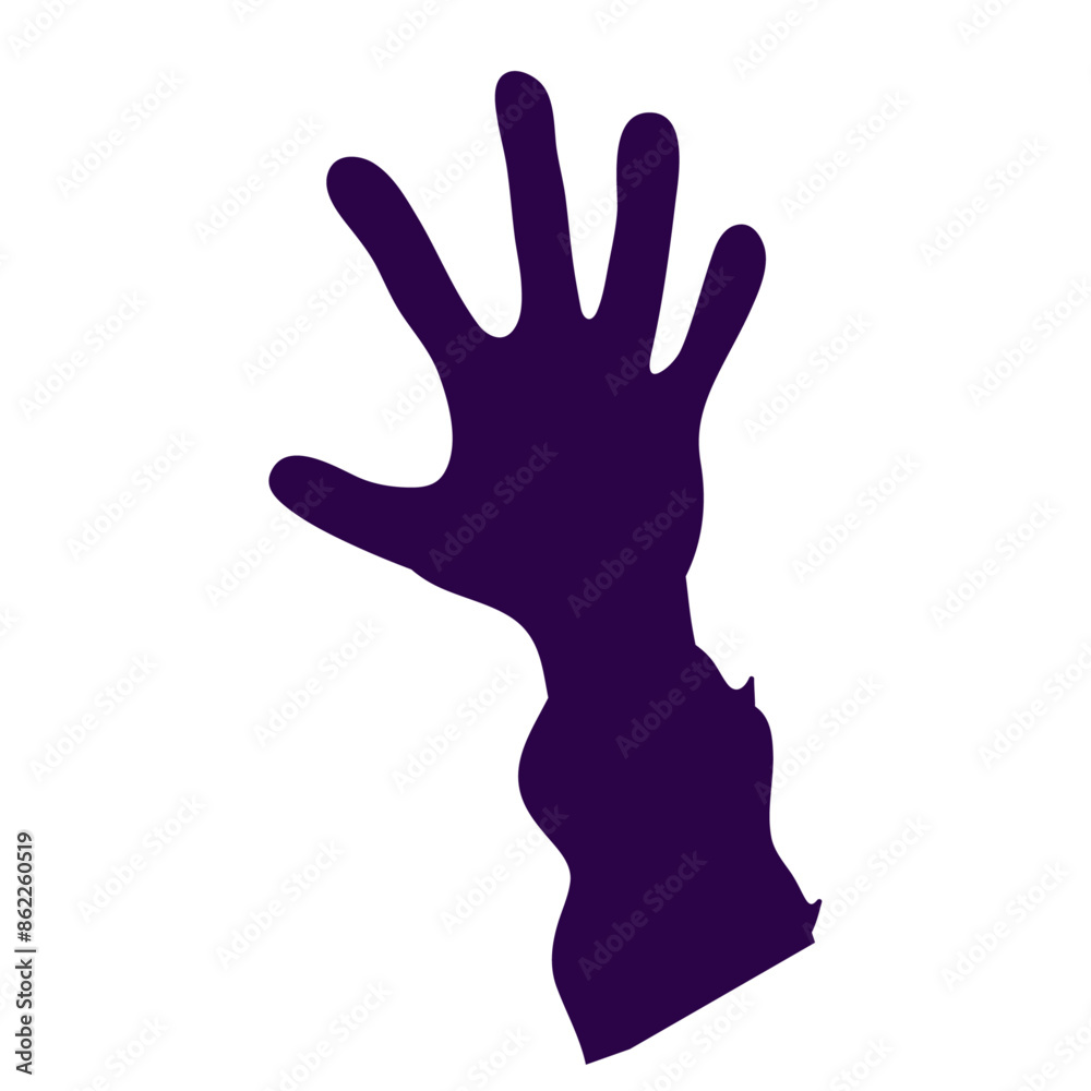 Obraz premium zombie hands from the ground. silhouettes of human hands from graves illustration