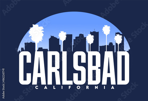 carlsbad california with beautiful blue sky background