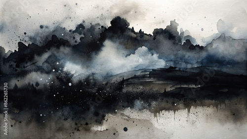 Abstract foggy ink art 